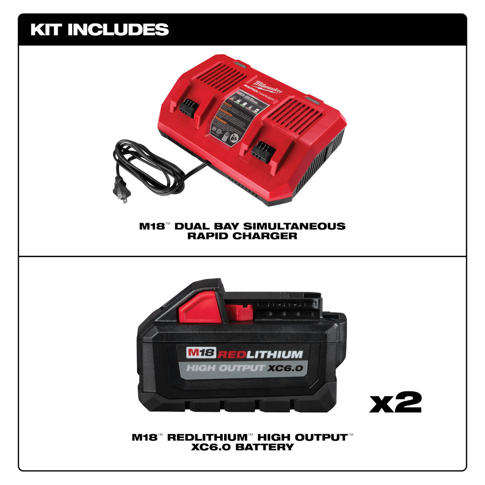 Milwaukee M18 REDLITHIUM High Output XC6.0 Battery Pack (2 Pack) from Columbia Safety